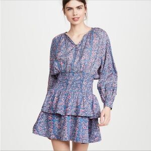 Cleobella Floral Blue mini Dress, S